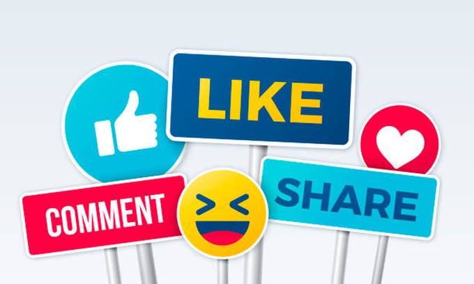 social-media-like-comment-share-signs